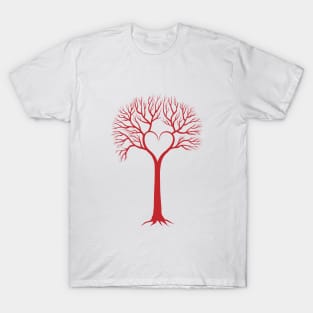 red love tree with heart branches T-Shirt